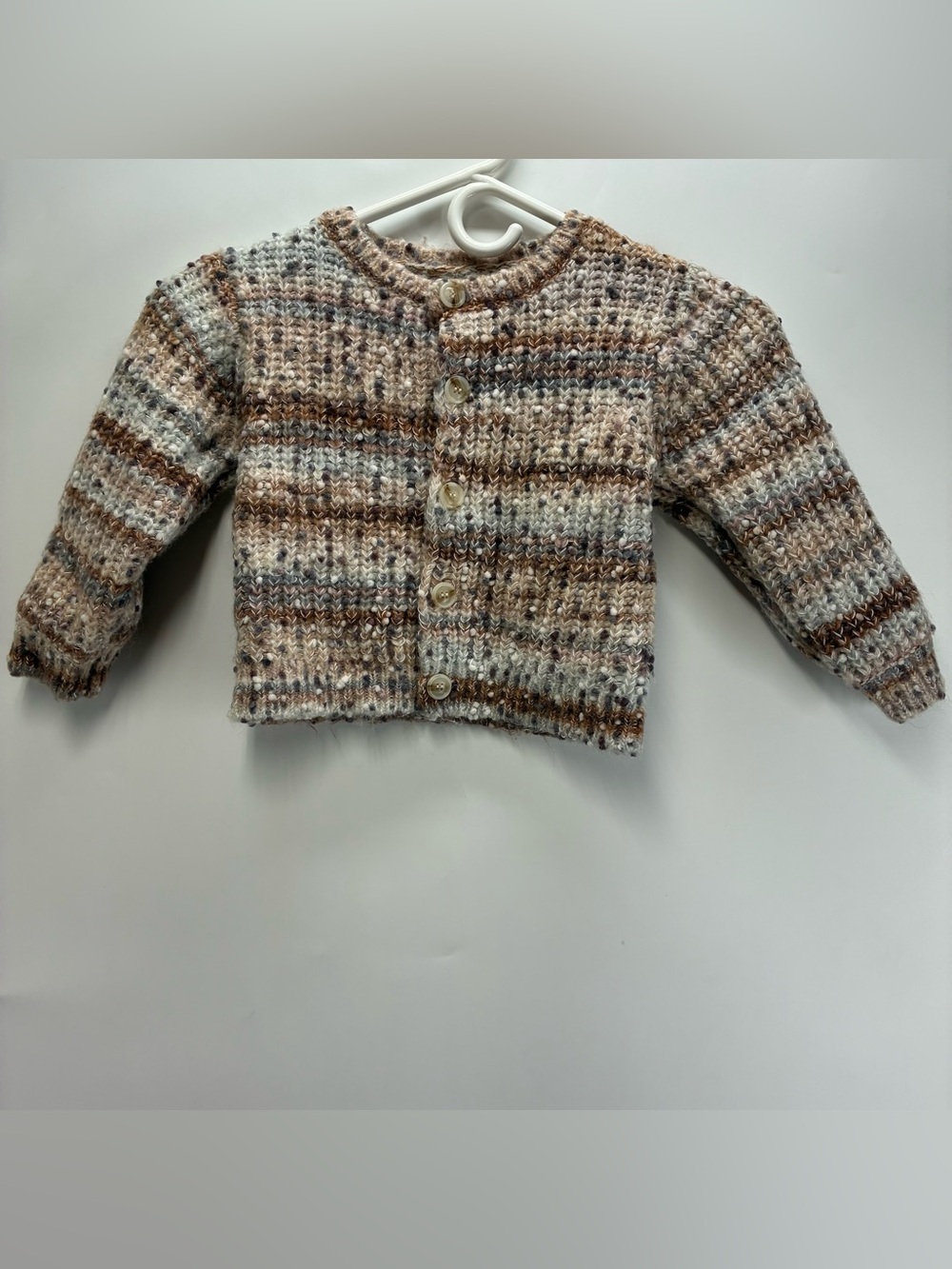 Rylee + Cru 2 - 3 Years Chunky Button Knit Cardigan Sweater Speckled Cottage